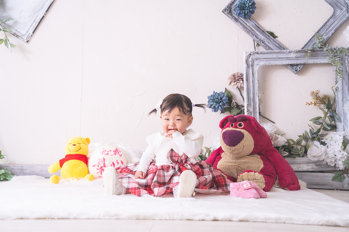 安中市からもお越し頂けるフォトスタジオ写真のヤジマでバースデーフォトを撮りました。